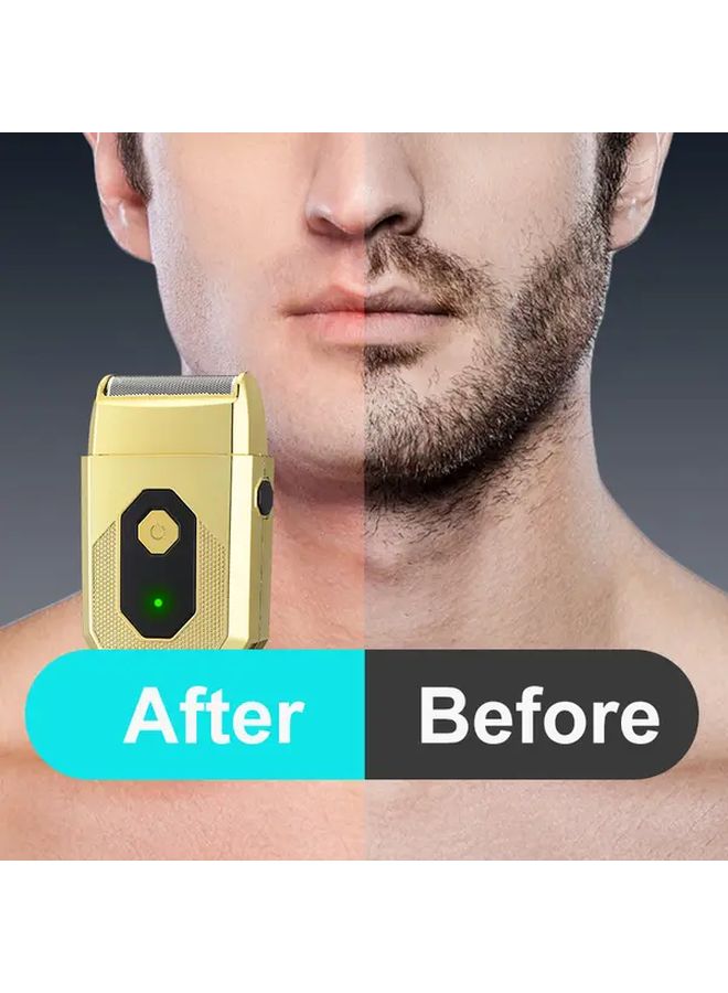 Golden MIGUAN Cordless Reciprocating Electric Shaver Rechargeable Type C Portable - Image 3